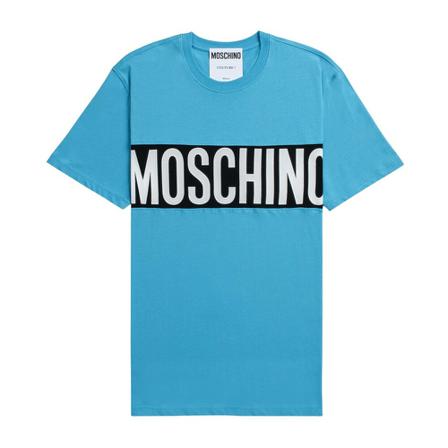 Moschino, T-Shirt Niebieski, Mężczyzna, Rozmiar: S