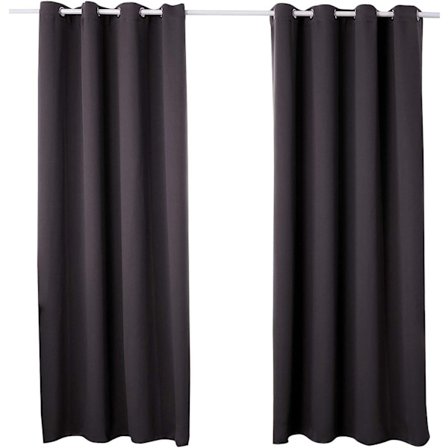 Rootz 2 -bit set termo gardin - blackout gardiner - termiska gardiner - energibesparande - 135x245 cm svart