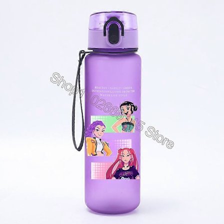 K-Pop Demon Hunters Kawaii Vattenflaska med Stor Kapacitet för Sommarsporter - Tecknad Design