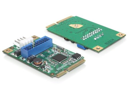 Delock MiniPCIe I/O PCIe full size 1 x 19 Pin USB 3.0 Pin Header - USB-adapter - PCIe Mini Card