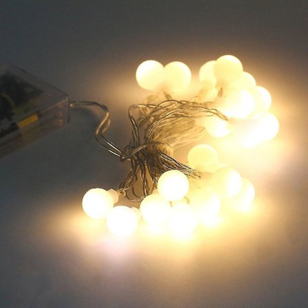 Batteridrevne LED-lyslenker 2,3m 50LED Kulelyslenker