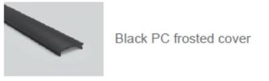SYNERGY U-Profil zub ALU001-R black PC frosted cover + ALU002-R, ALU003, ALU004, ALU007-R, ALU021, ALU024, ALU084