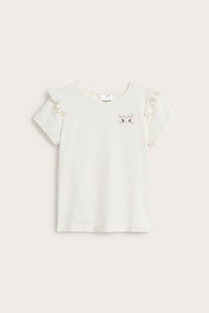 Kappahl | Träningstopp med volang | Offwhite