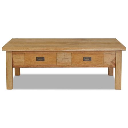 vidaXL Soffbord i massiv teak 100x60x35 cm