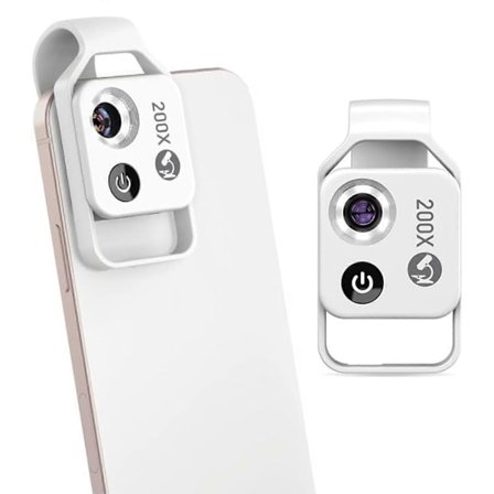 200x Forstørrelseszoom, Nanozoom Mobiltelefonlinse, Telefonmikroskop med Cpl-linse/LED-lys, Den Bedste Bærbare 200x, Linse