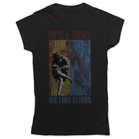 Guns N Roses Dam/Dam Använd Din Illusion T-Shirt L Svart