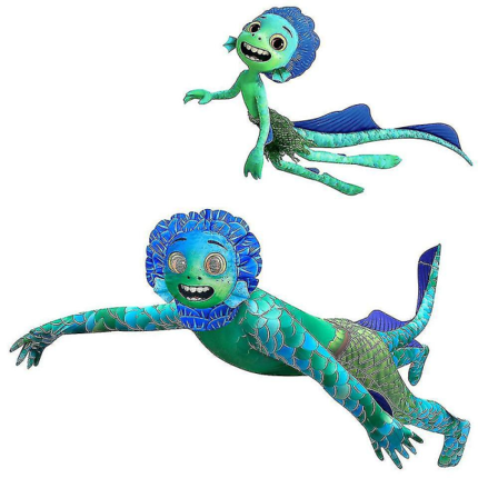 Luca Sea Monster Halloween Cosplay Kostym Barnfest Fancy Dress Outfit V 6-7 Years