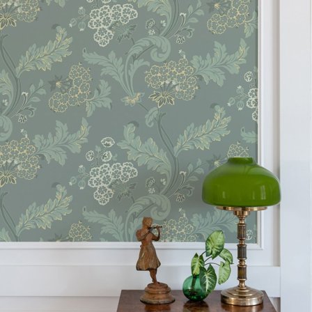 Duro Tapet, Lydias Gård 696-03 Gammalsvenska QuickUp, L, Grön, Färg & tapeter