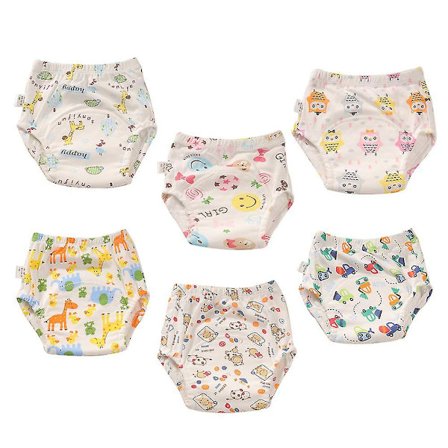 Unisex bomull Återanvändbar potträningsbyxa Andas 6-pack 100