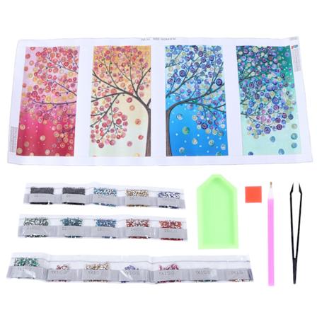 5D Diamantmaleri DIY Spesialformet Diamant Paljett Firdobbelt Lykkelig Tre Diamanttegning
