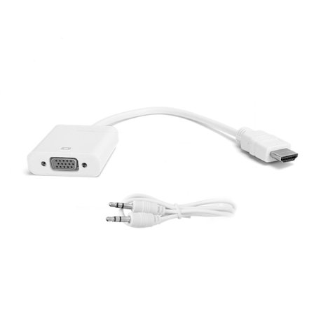 HD Multimedia Interface till VGA-omvandlarkabel med 3,5 mm ljud för Chromebook/Raspberry Pi/XboxVit