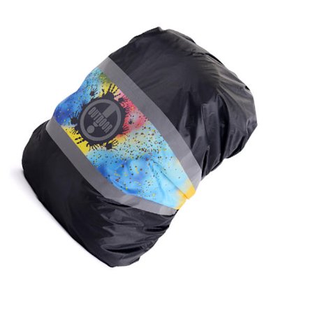 Heijastava repun sadesuoja reppuihin Black reflective logo S