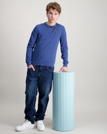 Lyle & Scott Cotton Crew Neck Jumper Blau Pullover Jungen - Kids Brand Store