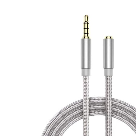 3 kpl Kuulokkeiden jatkojohto Punottu äänikaapeli VALKOINEN 1M