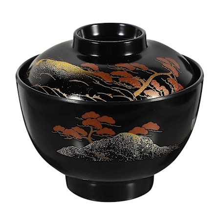 Traditionell Japansk Skål Melamin Nudel Ris Miso Soppskål Med Lock Matförvaringsskål