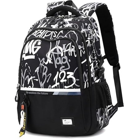 QU/Rygsæk til unge studerende - Laptoprygsæk - Trendy letvægts vandtæt rygsæk