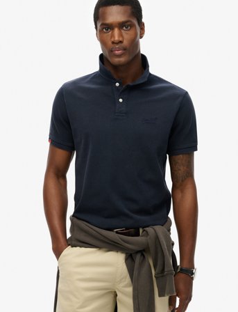 Superdry Vint Destroy Polo - Navy - XXXL