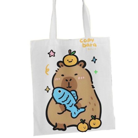 Canvasväska Tecknad Capybara Tote 3 3