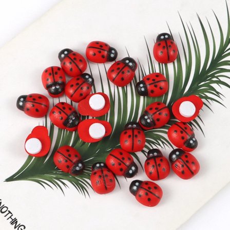 Mini tre bi fargerik marihøne med lim flatback cabochon miniatyr pynt