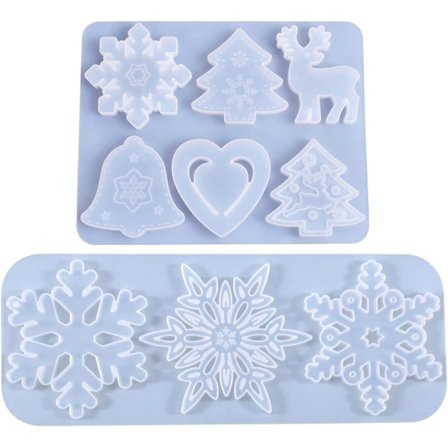 Juleharpiksforme i silikone til støbning af epoxykrystaller Sn