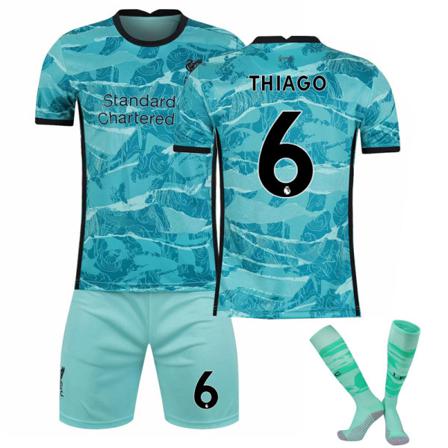 22 Liverpool Blå Fotbollströja Hemma Nr 6 Barn Xs(160-165)