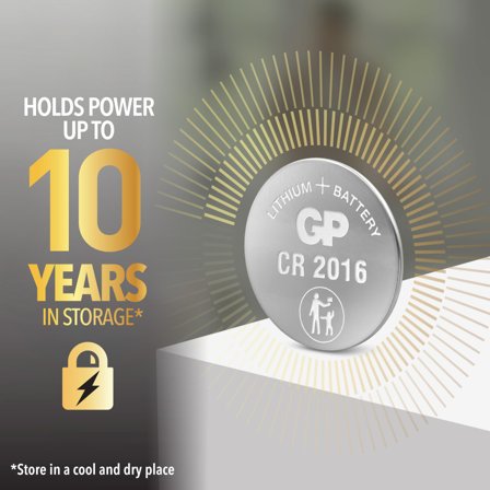 GP Lithium CR2025 batteri, 4-pk Høyytelses litium knappcellebatteri med barnesikker emballasje