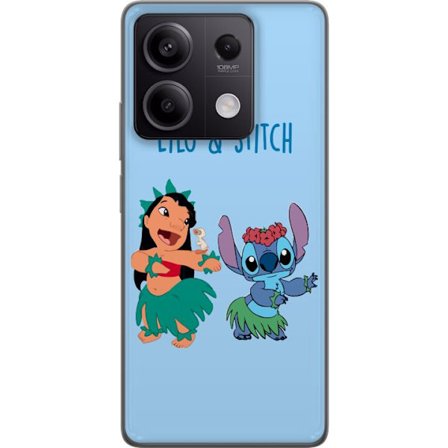 Yhteensopiva Puhelinkuori Xiaomi Redmi Note 13 Pro Värikäs kuvitus Lilosta ja Stitchistä tanssimassa hulaa heinähameissa