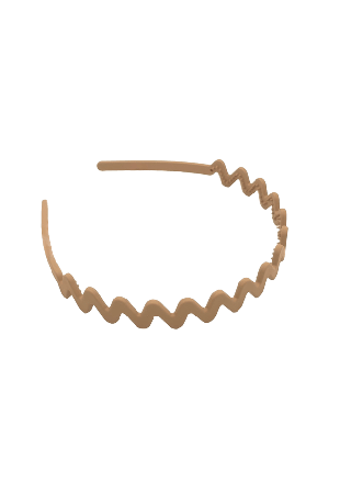 Complement Diadem I Matt Finish Sicksack Mönster Hårband Dam Beige