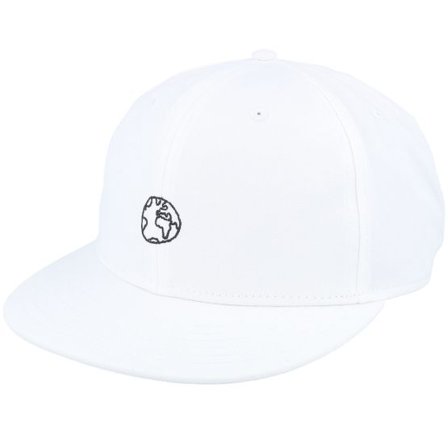 Dedicated - Vit snapback Keps - Unconstructed Cap Globe White Snapback @ Hatstore
