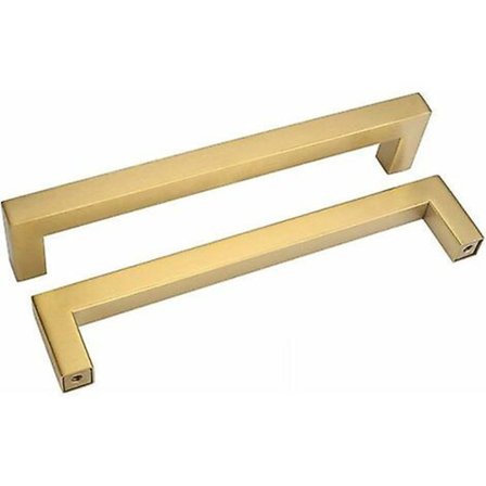 Sett med 10 gyldne møbelhåndtak messing skuffehåndtak - LSJ12GD160 gyldent håndtak børstet messing gyldent kjøkkenhåndtak 128 mm senteravstand