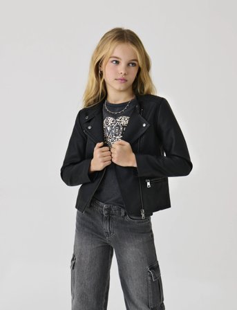 Kids Only Kogfreya Life Faux Leathr Biker Otw Noos - Black - 134