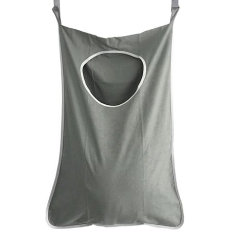 Skittentøyspose Vaskeromskurv Stor Kapasitet Hengende Oppbevaringspose med Gratis Kroker for Bad Sovesaler og Skap (Grå)