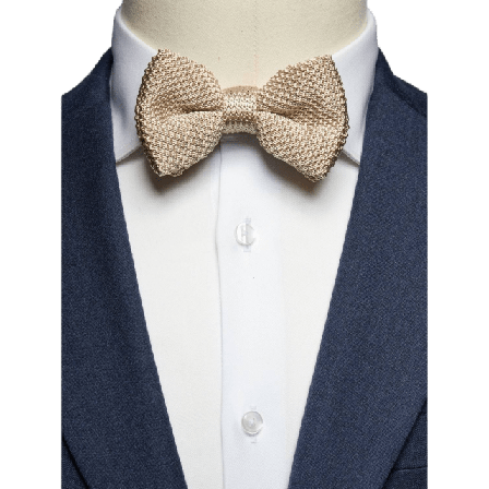 John Henric Knitted Bow Tie Kostymtillbehör Herr Beige ONESIZE