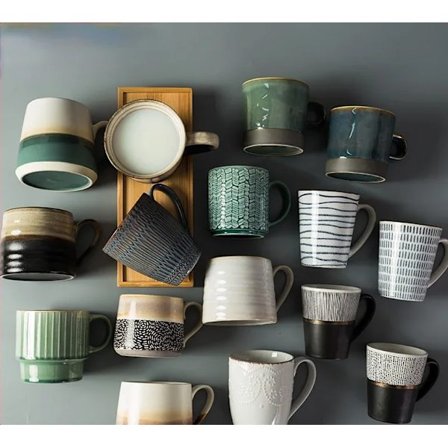 Ceramic Mug Breakfast Milk Cup Home Office Tea Cup Minor Defects Japan and South Korea Retro Coffee Cup Water Cup