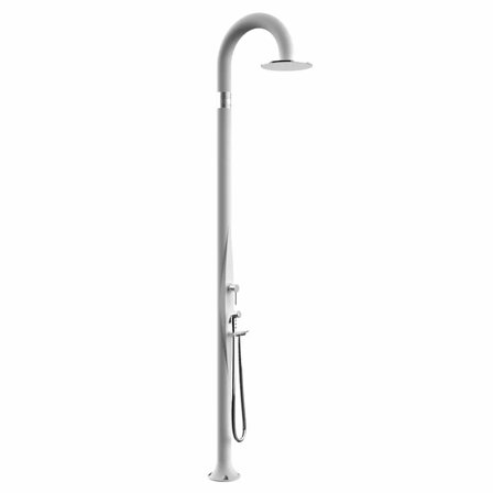 Doccia da giardino Arkema Funny Yin con doccino estraibile Bianco