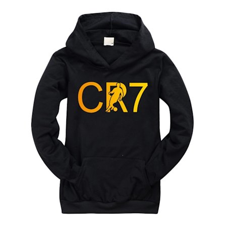 Cristiano Ronaldo Cr7 Hoodie Kostumer Børn Fodbold Hoodies Børn Gaver Sort