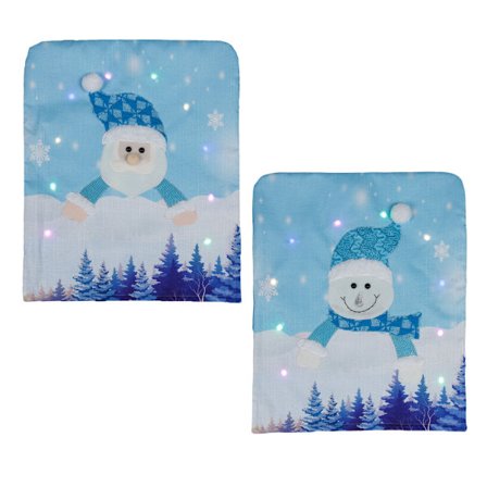 2 st lumière de Noël bande de lumière père Noël bonhomme de neige house de chaise house de tabouret decorations de Noël house de chaise