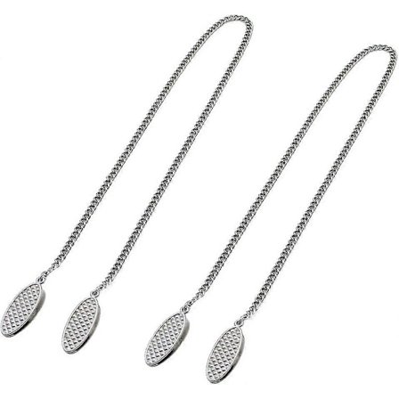 Servietklemme Servietholder til nakken Servietkæde med clips Sølv Servietkæde Rustfrit stål - 2 stk. Længde ca. 49 cm