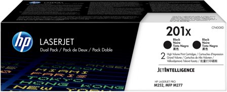 HP 201X 2-pack original LaserJet-tonerkassetter med hög kapacitet, 190780321355