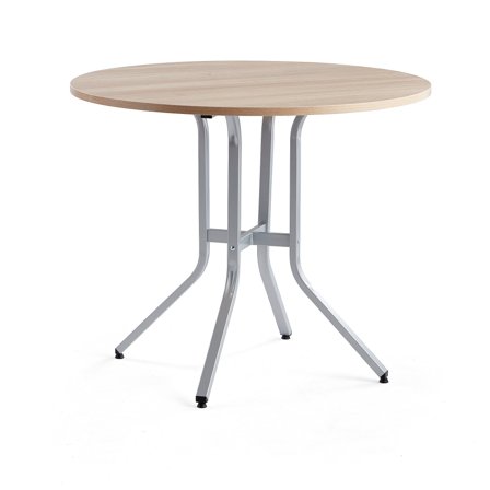 Tisch VARIOUS, Ø 1100 x 900 mm, Silber/ Eiche