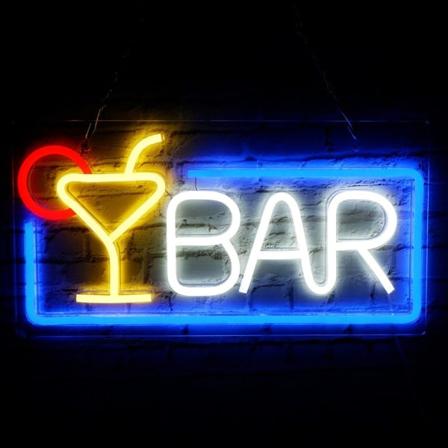 Bar Neonljusskylt Fest Neon Vinglaslampa Väggkonst Sovrum