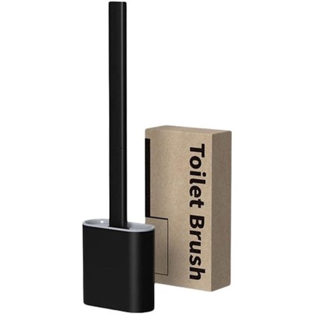 Toiletbørste i silikone, toiletbørste og beholder, væg og stativ