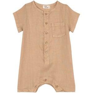 My Little Cozmo Beige Linen Romper 12 Months - All in ones - 12 months - Beige