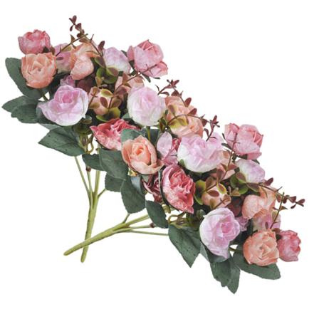 2st 21-huvuden Konstgjord Rosduk Blombukett