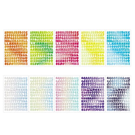 Fargerike Bokstav- og Tallklistremerker Vanntett PVC Scrapbooking-klistremerke Kompatibel med Journalføring Notatbok Planlegger Telefondeksel Dekor 
