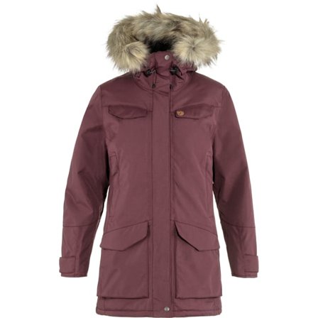Fjällräven Women's Nuuk Parka in Port | Size: Medium, Hydratic/Supreme Microloft/Polyamide