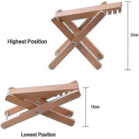 Höjdjusterbar Klassisk Gitarrfotpall i Trä