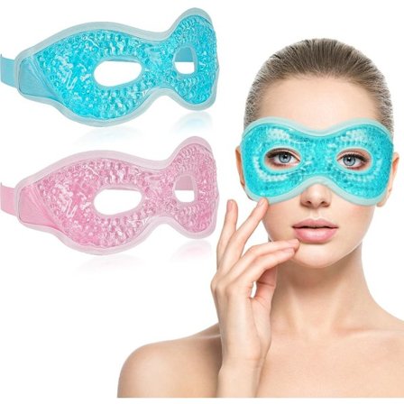 Kjølende Gel Øyemasker 2-pakning for Migrenelindring og Hovne Øyne [JUN]