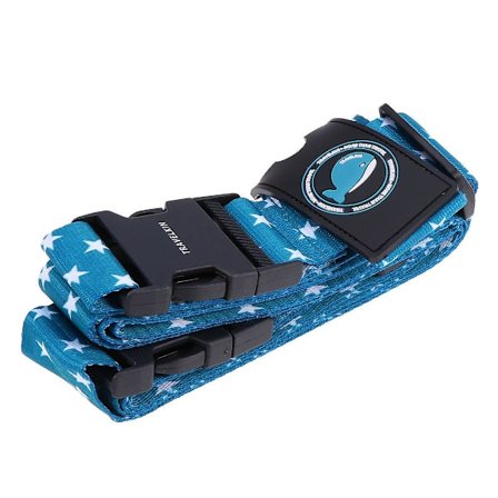 1 stk Justerbar Kryds Rejse Bagagebånd Pakningsbælter Kuffert Taske Sikkerhedsbånd Blå Stjerne Mønster