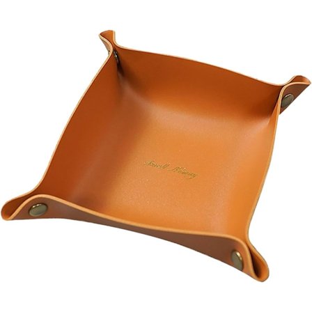 Læderbakke til opbevaring af småting i PU-læder til mænd og kvinder